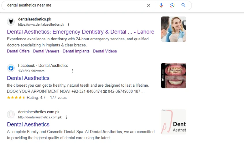 GMB SERP of Dential